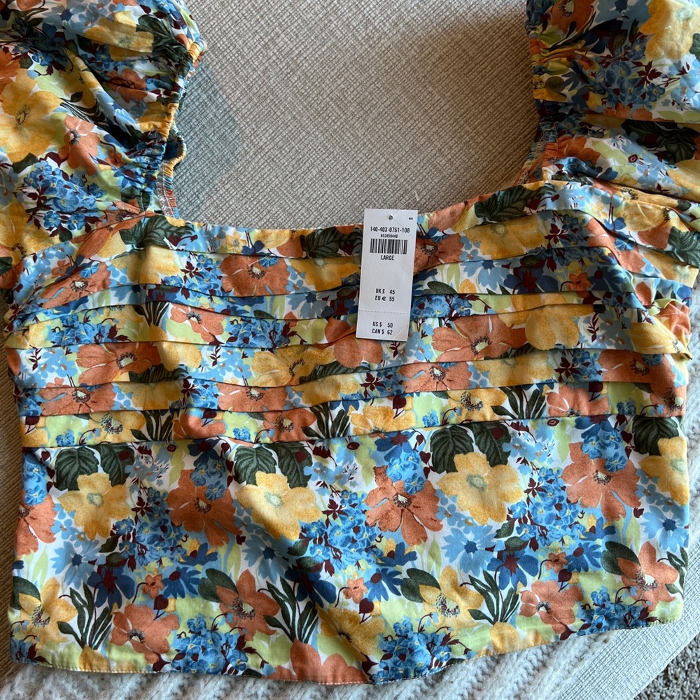 Abercrombie puff sleeve top size large